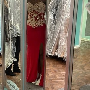 2021 prom dress! In red and silver.